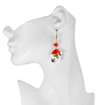Frosty Christmas Leverback Earrings (Goldtone)