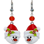 Frosty Christmas Leverback Earrings (Sterling Silvertone)