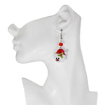 Frosty Christmas Leverback Earrings (Sterling Silvertone)