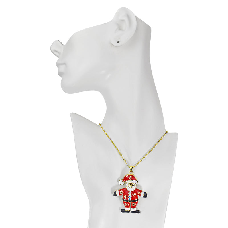 Santa Surprise Necklace (Goldtone)