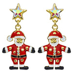 Santa Surprise Pierced Earrings (Goldtone)