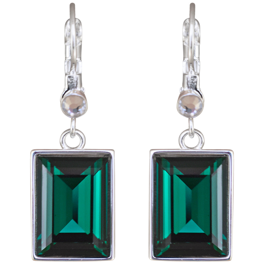 Leverback on sale emerald earrings