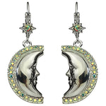 Metallic Moon Shadow Leverback Earrings (Sterling Silvertone)