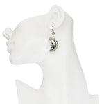 Metallic Moon Shadow Leverback Earrings (Sterling Silvertone)