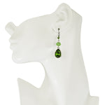 Crystal Misty Teardop Leverback Earrings (Sterling Silvertone/Green)