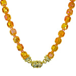Divine Sparkle 10mm Crystal Beaded Magnetic Necklace (Goldtone/Golden Sunset AB)