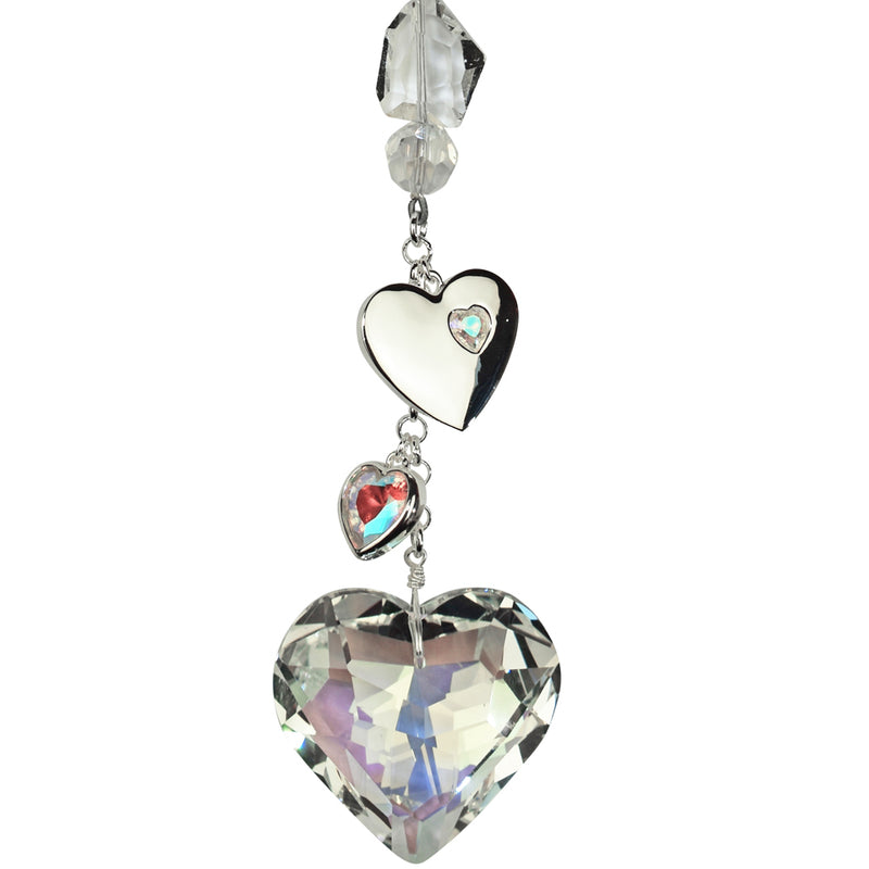 Pure Of Heart Crystal 10 1/2" Shimmer (Sterling Silvertone)