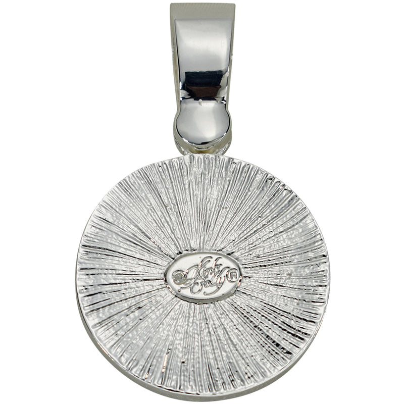 Glass Dream Angel 25mm Foldover Magnetic Pendant (Sterling Silvertone/Alexandrite)