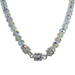 Divine Beaded 10mm Magnetic Interchangeable Necklace (Sterling Silvertone/Crystal AB)