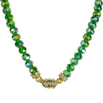 Divine Beaded 10mm Magnetic Interchangeable Necklace (Goldtone/Evergreen)