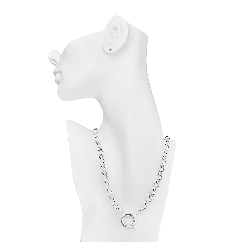 Sailor Ring Rolo Chain Charm Holder 17" Necklace (Sterling Silvertone)