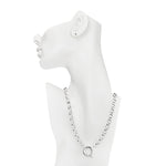 Sailor Ring Rolo Chain Charm Holder 32" Necklace (Sterling Silvertone)