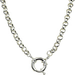 Sailor Ring Rolo Chain Charm Holder 32" Necklace (Sterling Silvertone)