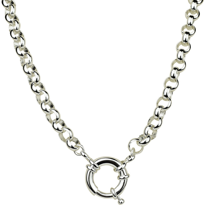 Sailor Ring Rolo Chain Charm Holder 17" Necklace (Sterling Silvertone)
