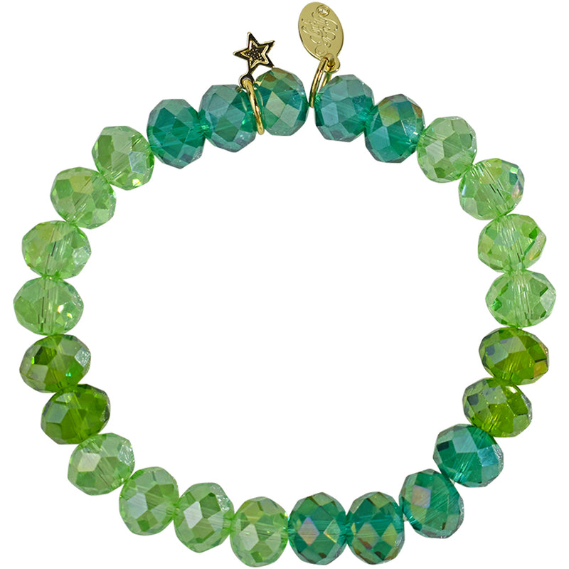 Divine Ombre Crystal Stretch Bracelet (Goldtone/Irish Mist Green)