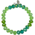 Divine Ombre Crystal Stretch Bracelet (Sterling Silvertone/Irish Mist Green)