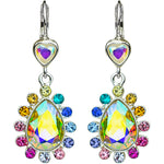 Rainbow Bridge Forever Loved Teardrop Leverback Earrings (Sterling Silvertone)