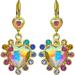 Rainbow Bridge Forever Loved Heart Earrings (Goldtone)