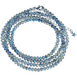 Shimmer Bead 32" Necklace (Sterling Silvertone/Mystic Blue)