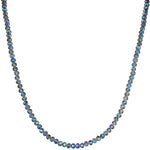 Shimmer Bead 32" Necklace (Sterling Silvertone/Mystic Blue)