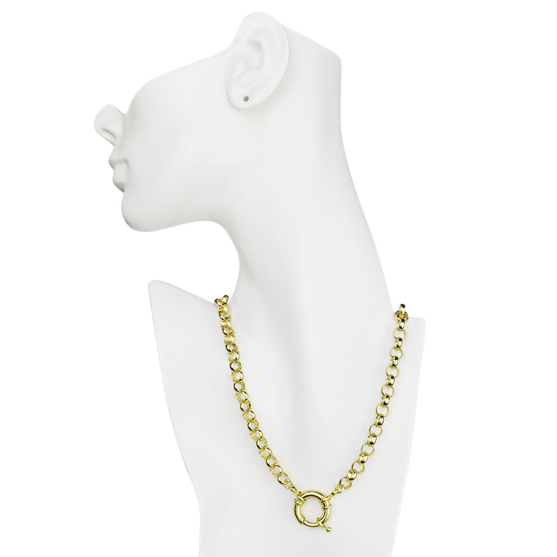 Sailor Ring Rolo Chain Charm Holder 17" Necklace (Goldtone)