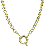 Sailor Ring Rolo Chain Charm Holder 32" Necklace (Goldtone)