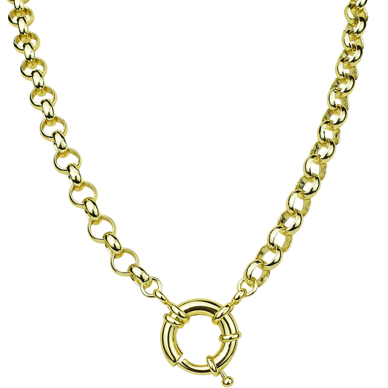 Sailor Ring Rolo Chain Charm Holder 32" Necklace (Goldtone)