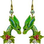 Holiday Dreams Dragon Leverback Earrings (Goldtone)