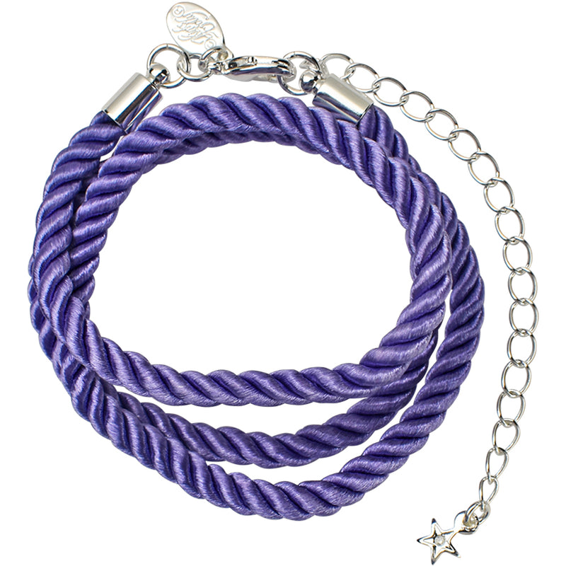 Twisted Sister 18" Cord Necklace (Sterling Silvertone/Lavender)