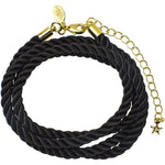 Twisted Sister 30" Cord Necklace (Goldtone/Black)