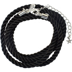 Twisted Sister 18" Cord Necklace (Sterling Silvertone/Black)
