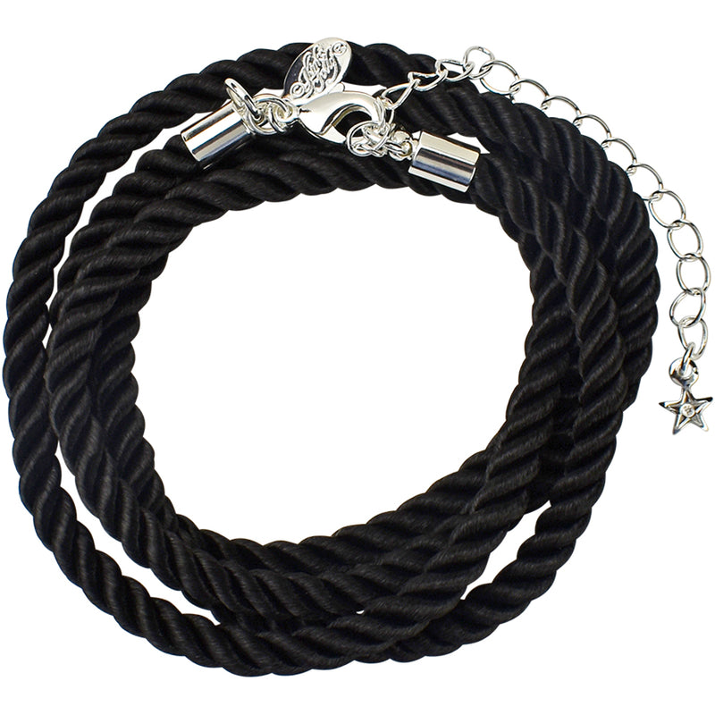 Twisted Sister 18" Cord Necklace (Sterling Silvertone/Black)
