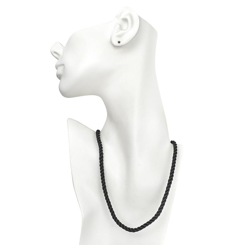 Twisted Sister 30" Cord Necklace (Sterling Silvertone/Black)