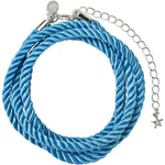 Twisted Sister 30" Cord Necklace (Sterling Silvertone/Sky Blue)