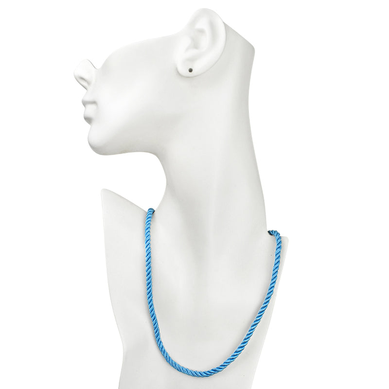 Twisted Sister 30" Cord Necklace (Goldtone/Sky Blue)