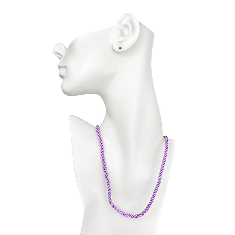 Twisted Sister 30" Cord Necklace (Sterling Silvertone/Orchid)