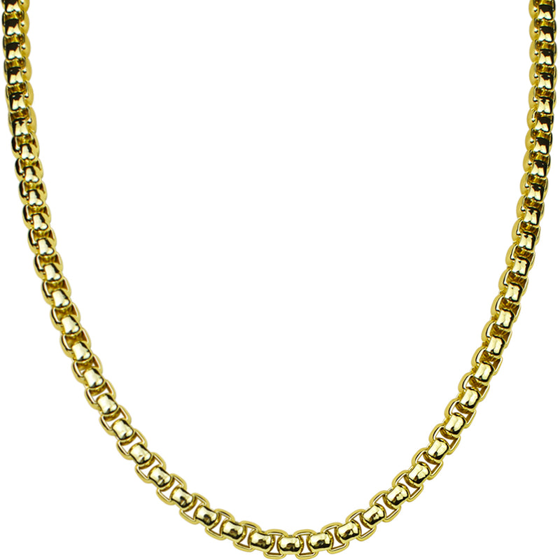 Divine Luxury Box Chain Magnetic Closure 18" Necklace (Goldtone)