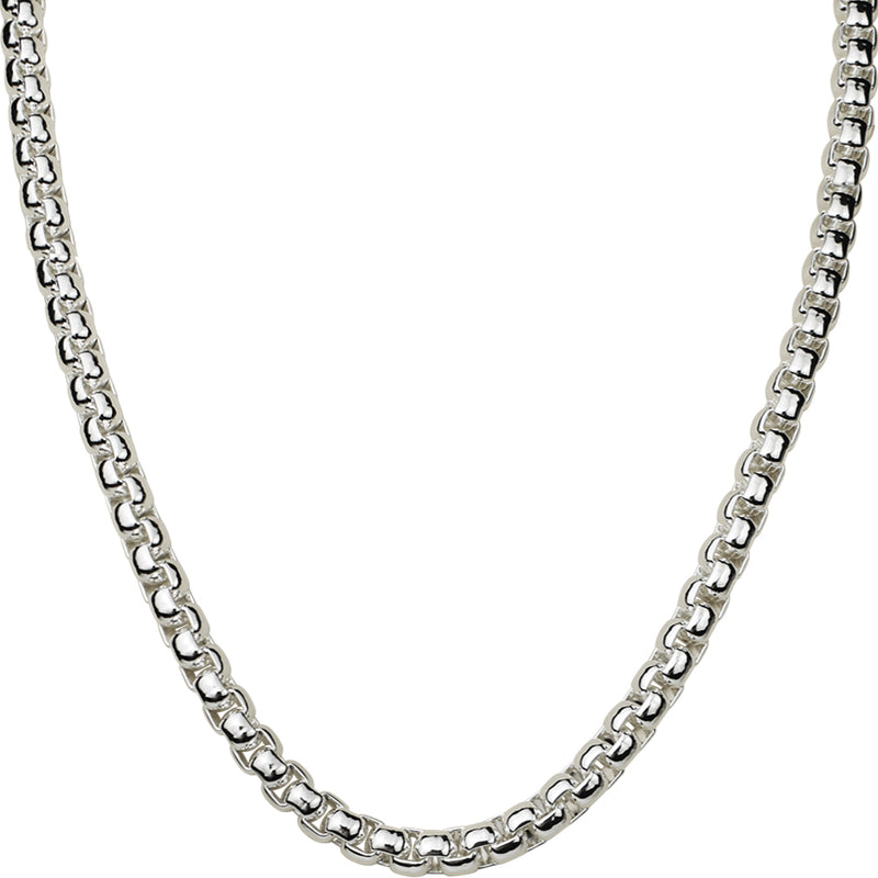 Divine Luxury Box Chain Magnetic Closure 30" Necklace (Sterling Silvertone)