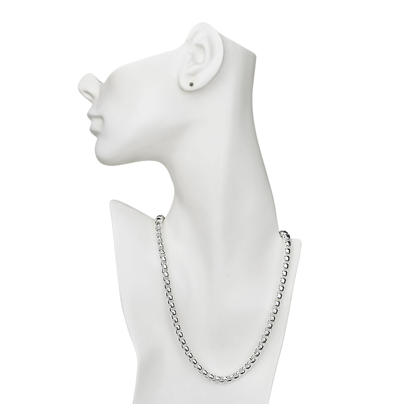 Divine Luxury Box Chain Magnetic Closure 30" Necklace (Sterling Silvertone)