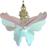 Super Fantasia Crystal Butterfly Open Ring Charm (Goldtone)