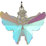 Super Fantasia Crystal Butterfly Open Ring Charm (Sterling Silvertone)