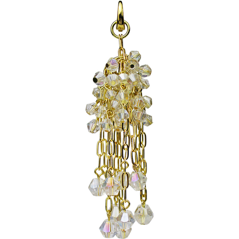 Crystal Chandelier Open Ring Charm (Goldtone)