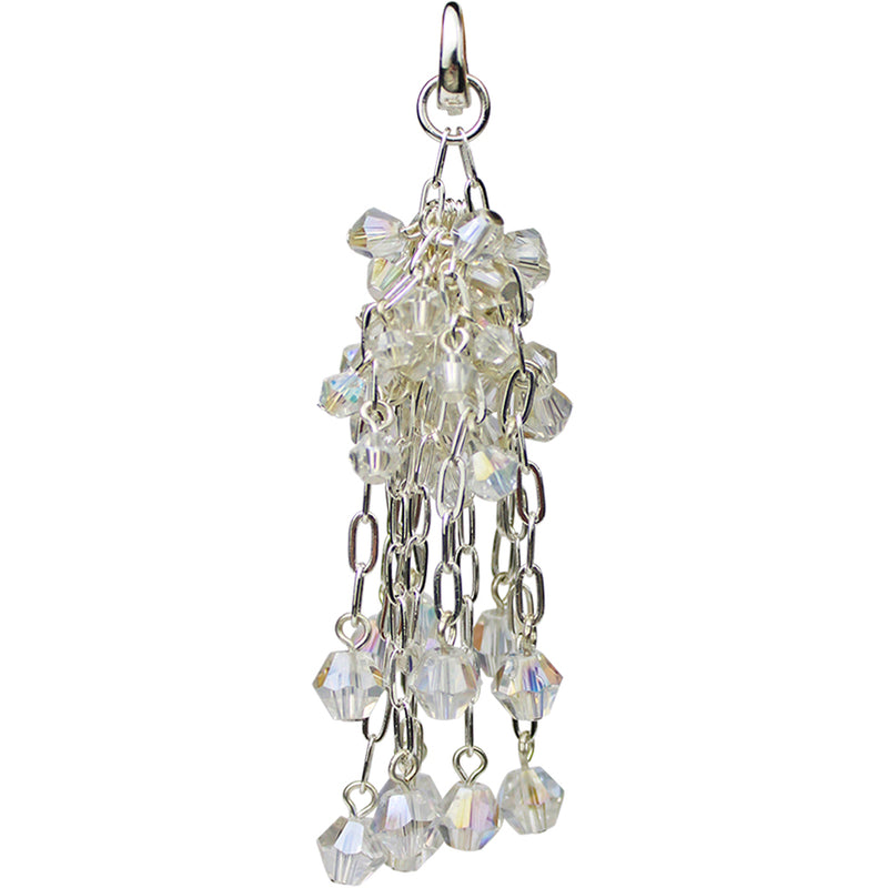 Crystal Chandelier Open Ring Charm (Sterling Silvertone)