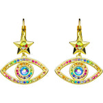 Angel Eye Leverback Earrings (Goldtone)