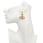 Angel Eye Leverback Earrings (Goldtone)