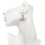 Angel Eye Leverback Earrings (Sterling Silvertone)