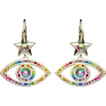 Angel Eye Leverback Earrings (Sterling Silvertone)