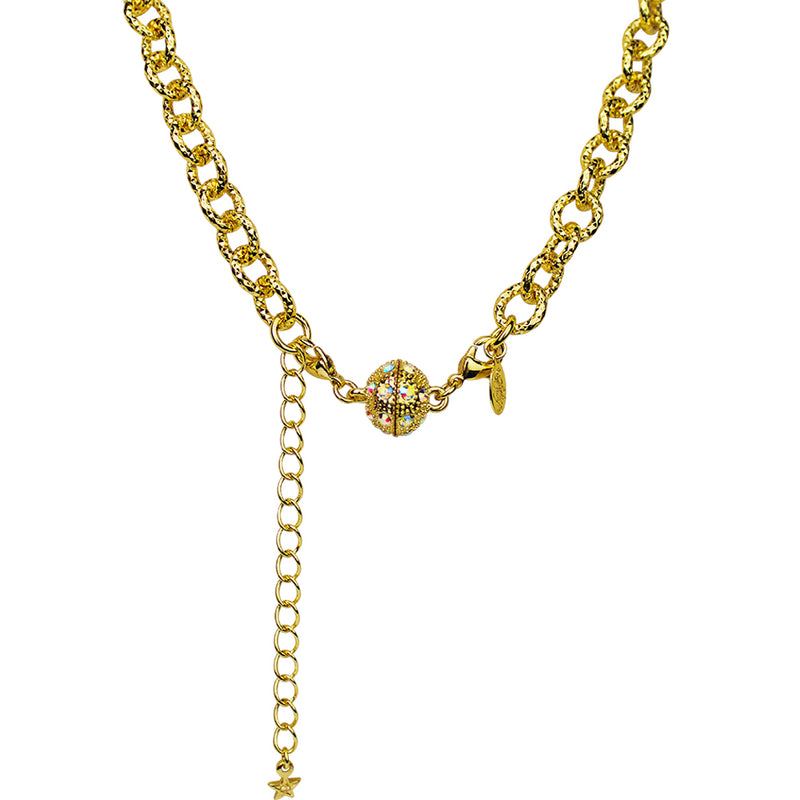 Riviera Crystal Magnetic Closure Necklace (Goldtone)