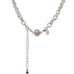 Riviera Crystal Magnetic Closure Necklace (Sterling Silvertone)