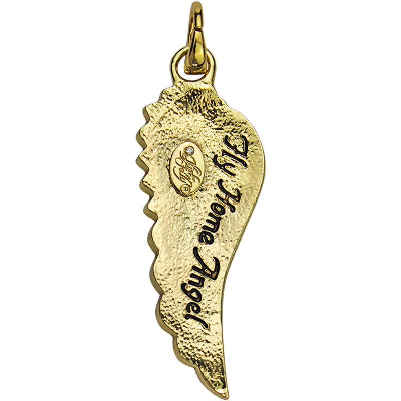 Fly Home Angel Open Ring Charm (Goldtone)